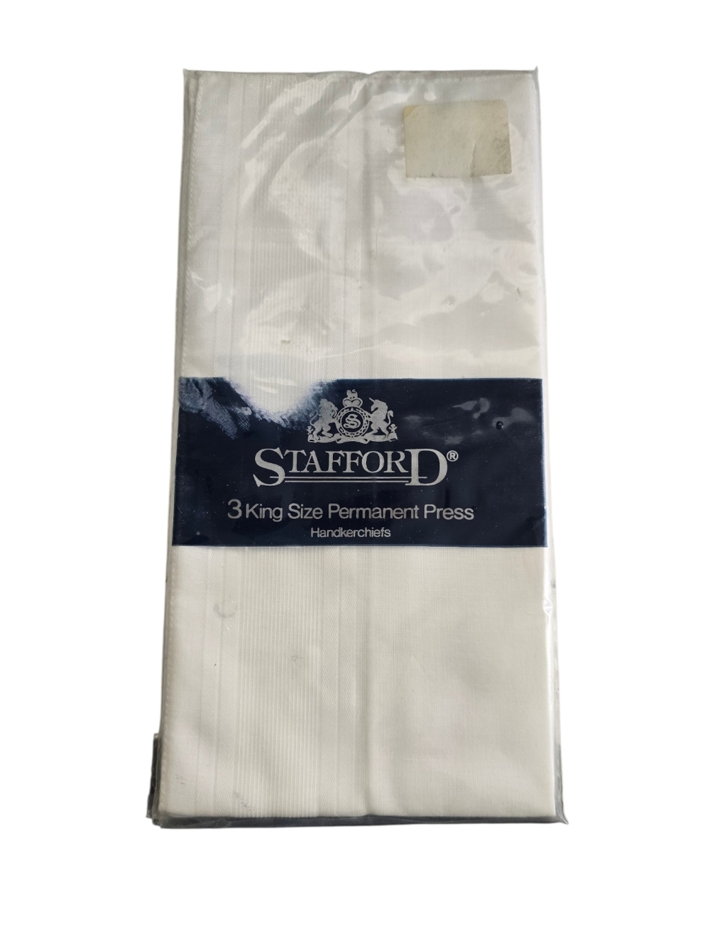 Stafford 3 Pack King Size Handkerchiefs White Classic Mens Pocket Square NWT - Picture 3 of 5